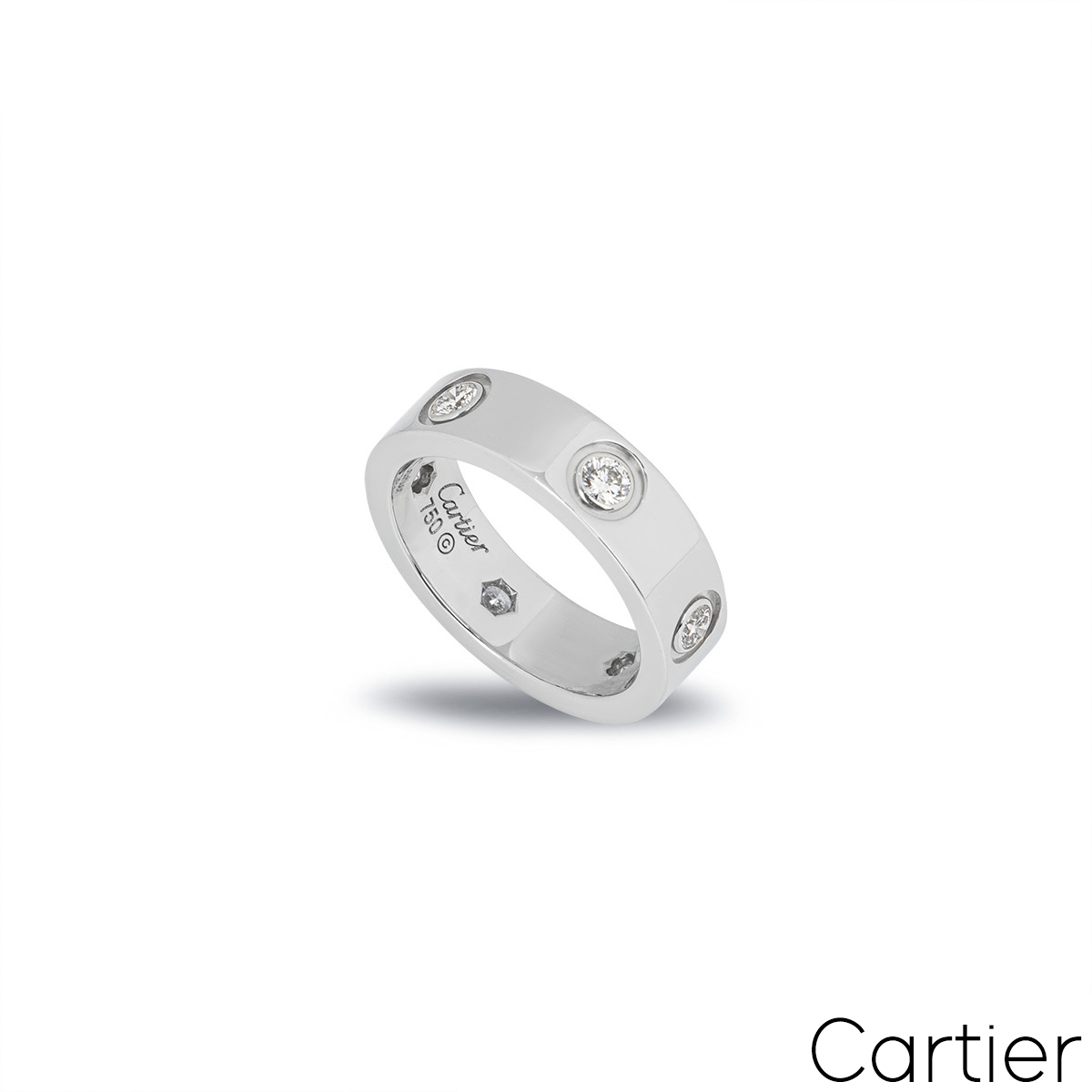 Cartier White Gold Full Diamond Love Ring Size 49 B4026000 Cartier White Gold Full Diamond Love Ring Size 49 B4026000